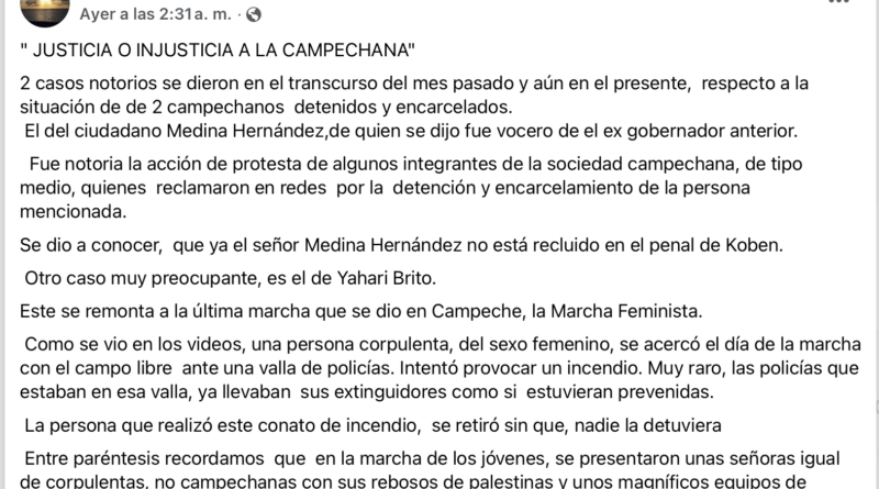 “JUSTICIA O INJUSTICIA A LA CAMPECHANA” | Por Nelson Gallardo Ordoñez